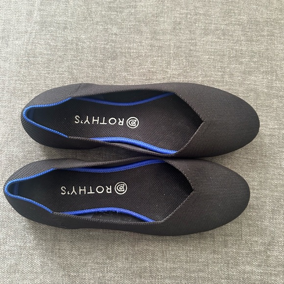 Rothy’s The Flat Black Blue Knit Ballet Flats Shoes Size 10.5 - Picture 6 of 8